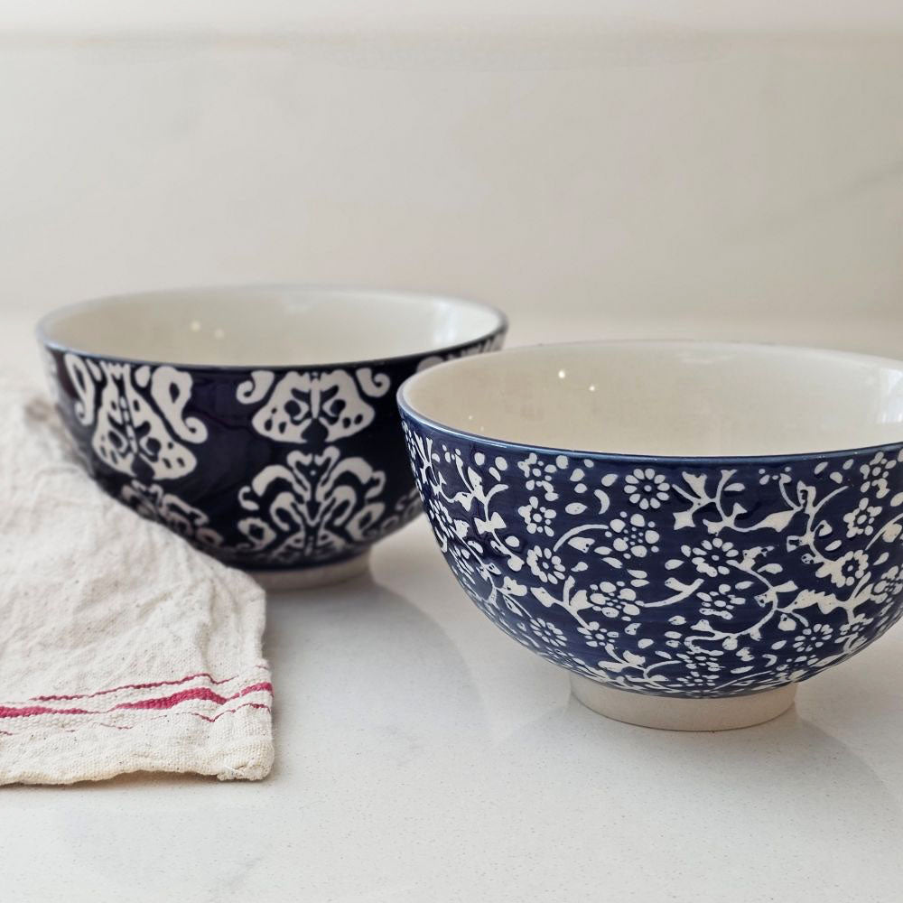 Cordelia Blue and White Bowls, Set of Two