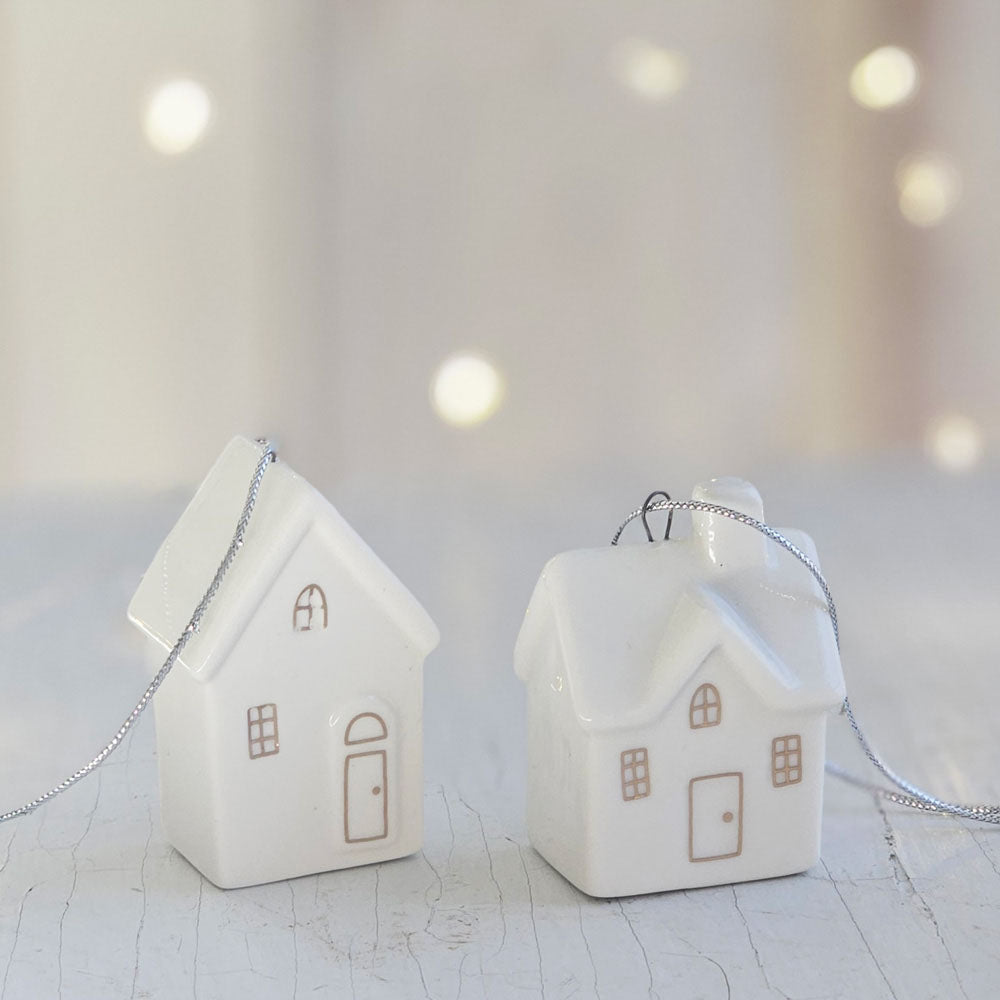 Little Ceramic House Ornaments