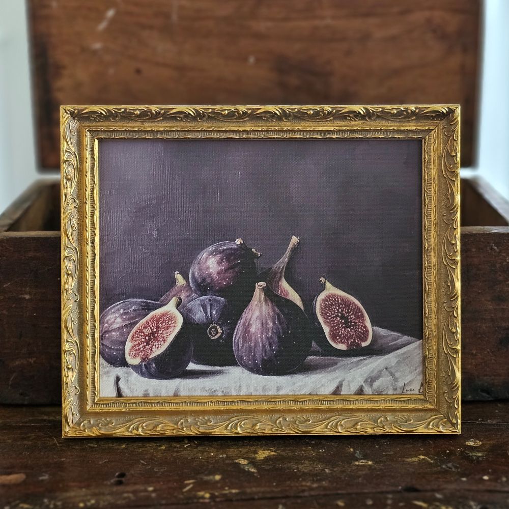 Moody Fig Still-Life with French Style Gold Frame
