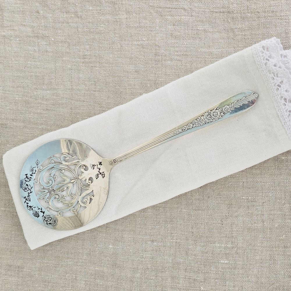 Vintage Tomato Server with Floral Design