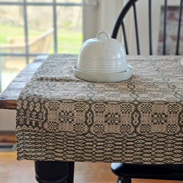 Welsh Inspired Table Square, Green and Flax Design