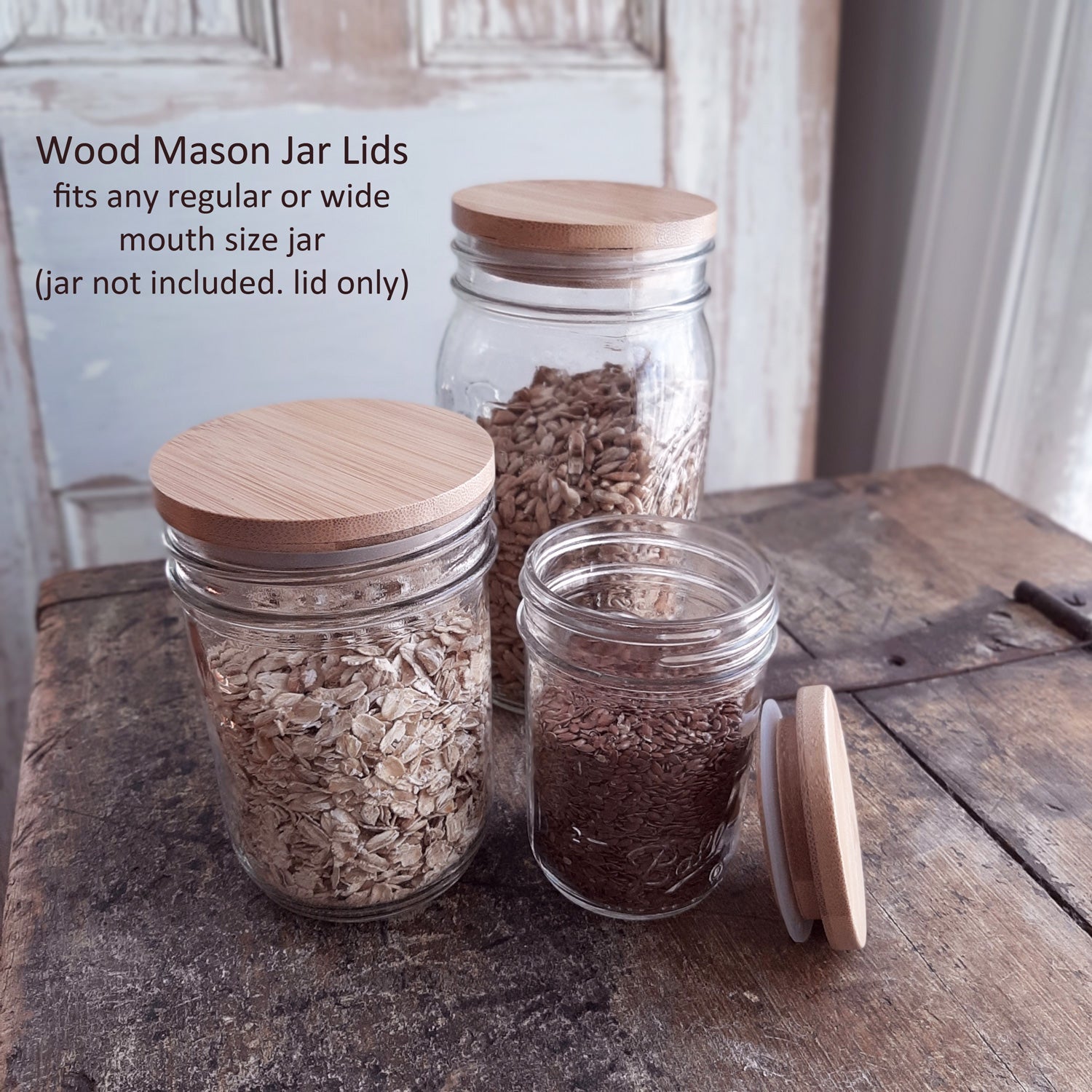 Wood Mason Jar Lids