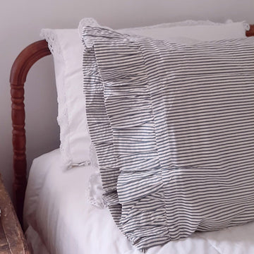 Portsmouth Blue Ticking Stripe Pillow Case Set